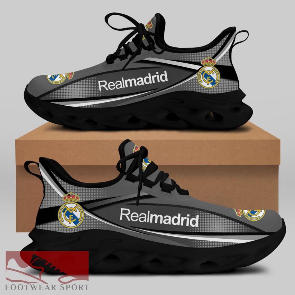 Real Madrid Laliga Running Shoes Streetwear Max Soul Sneakers For Fans - Real Madrid Chunky Sneakers White Black Max Soul Shoes For Men And Women Photo 1