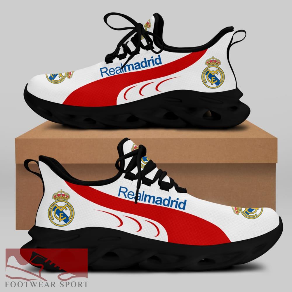 Real Madrid Laliga Running Shoes Stride Max Soul Sneakers For Fans - Real Madrid Chunky Sneakers White Black Max Soul Shoes For Men And Women Photo 2