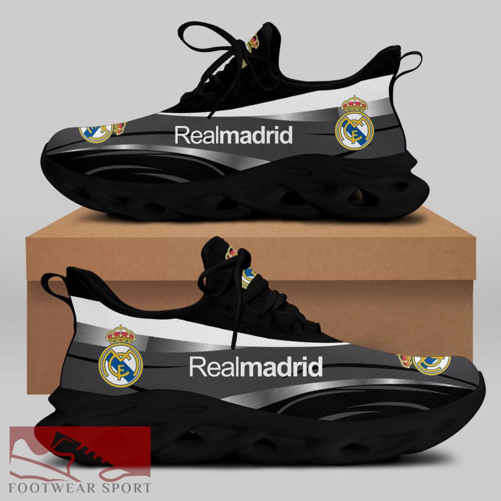 Real Madrid Laliga Running Shoes Trend Max Soul Sneakers For Fans - Real Madrid Chunky Sneakers White Black Max Soul Shoes For Men And Women Photo 1
