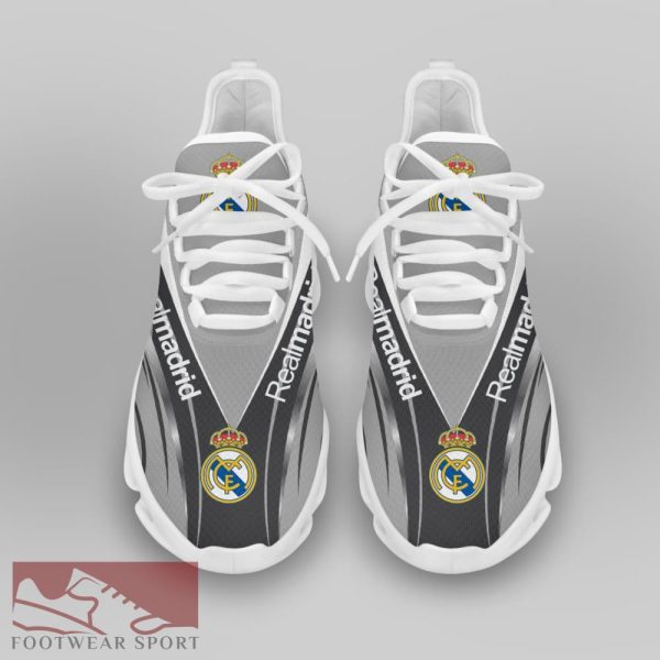 Real Madrid Laliga Running Shoes Unique Max Soul Sneakers For Fans - Real Madrid Chunky Sneakers White Black Max Soul Shoes For Men And Women Photo 3