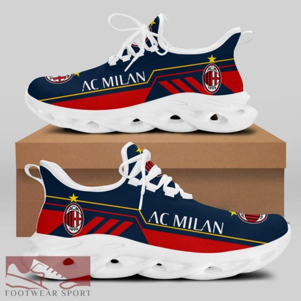 Sport Shoes AC Milan Seria A Club Fans Unique Max Soul Sneakers For Men And Women - AC Milan Chunky Sneakers White Black Max Soul Shoes For Men And Women Photo 2