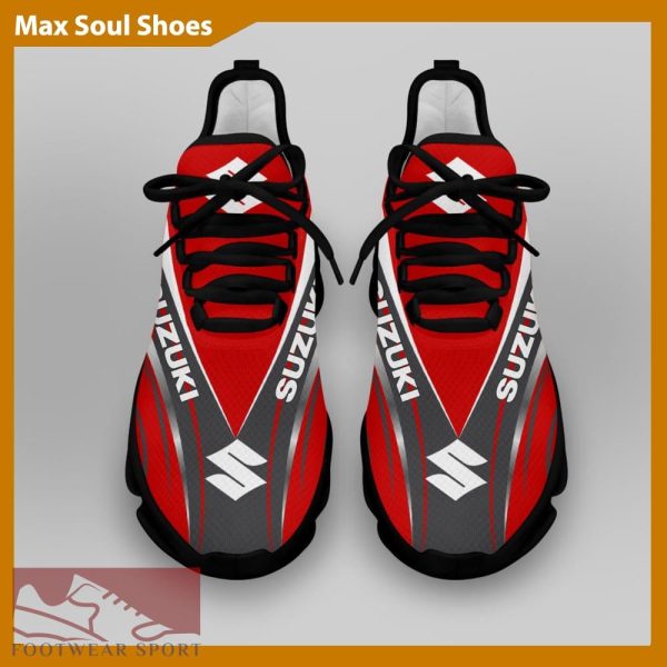 SUZUKI RACING Racing Car Running Sneakers Sign Max Soul Shoes For Men And Women - SUZUKI RACING Chunky Sneakers White Black Max Soul Shoes For Men And Women Photo 4