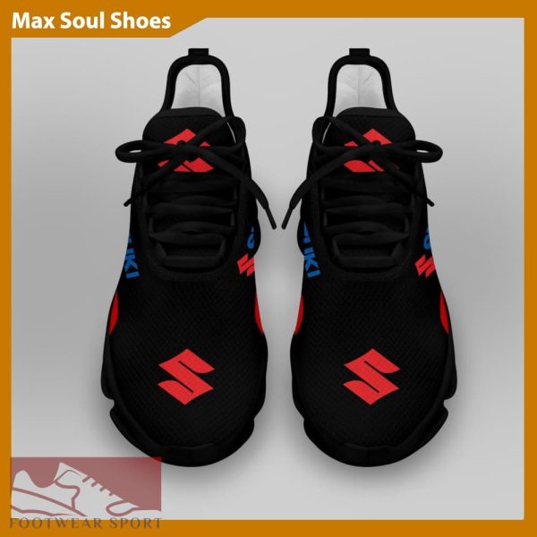 SUZUKI RACING Racing Car Running Sneakers Sleek Max Soul Shoes For Men And Women - SUZUKI RACING Chunky Sneakers White Black Max Soul Shoes For Men And Women Photo 4