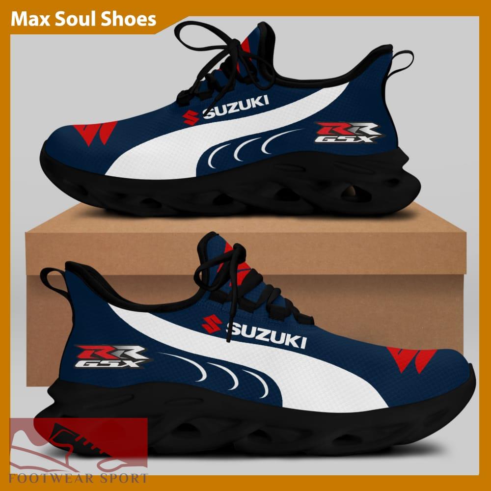 SUZUKI RACING Racing Car Running Sneakers Statement Max Soul Shoes For Men And Women - SUZUKI RACING Chunky Sneakers White Black Max Soul Shoes For Men And Women Photo 1