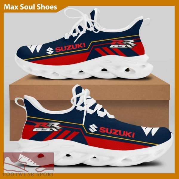 SUZUKI RACING Racing Car Running Sneakers Stride Max Soul Shoes For Men And Women - SUZUKI RACING Chunky Sneakers White Black Max Soul Shoes For Men And Women Photo 2