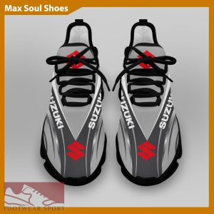 SUZUKI RACING Racing Car Running Sneakers Trendy Max Soul Shoes For Men And Women - SUZUKI RACING Chunky Sneakers White Black Max Soul Shoes For Men And Women Photo 4