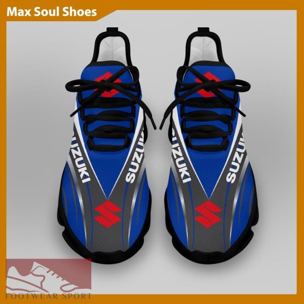SUZUKI RACING Racing Car Running Sneakers Unique Max Soul Shoes For Men And Women - SUZUKI RACING Chunky Sneakers White Black Max Soul Shoes For Men And Women Photo 4