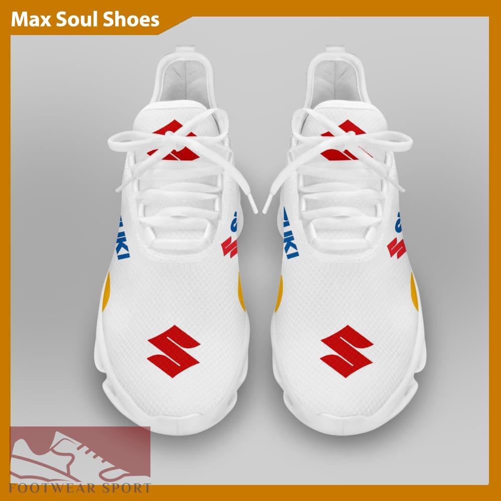 SUZUKI RACING Racing Car Running Sneakers Versatile Max Soul Shoes For Men And Women - SUZUKI RACING Chunky Sneakers White Black Max Soul Shoes For Men And Women Photo 3