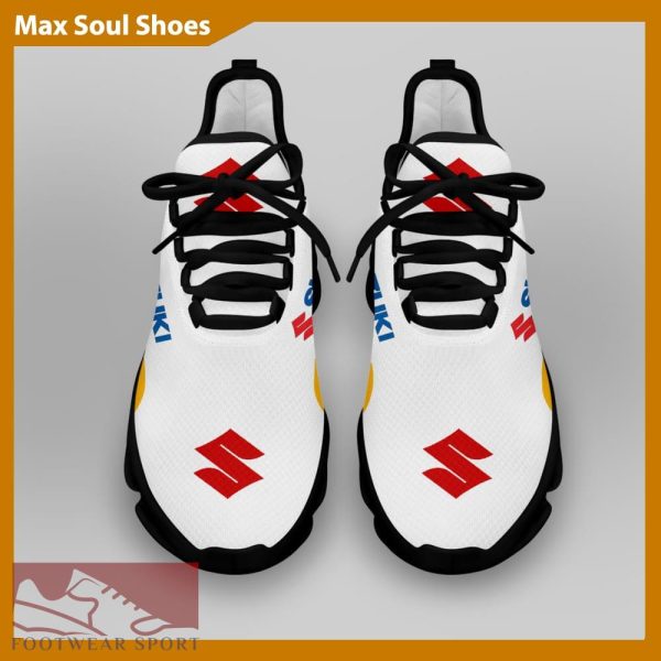SUZUKI RACING Racing Car Running Sneakers Versatile Max Soul Shoes For Men And Women - SUZUKI RACING Chunky Sneakers White Black Max Soul Shoes For Men And Women Photo 4
