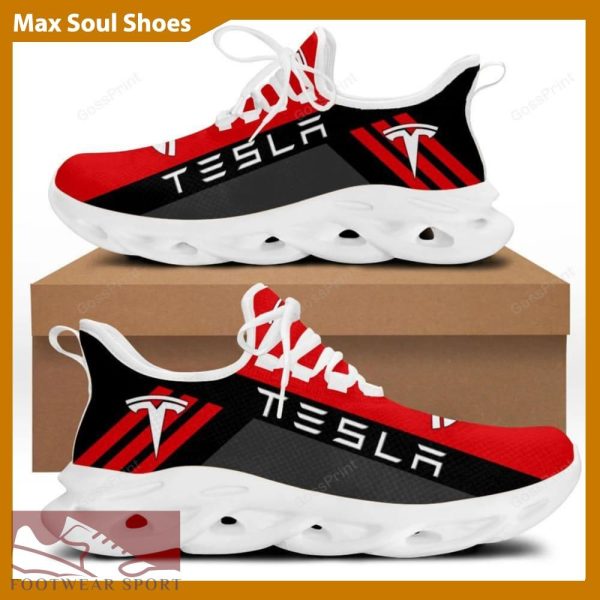 TESLA Racing Car Running Sneakers Imagery Max Soul Shoes For Men And Women - TESLA Chunky Sneakers White Black Max Soul Shoes For Men And Women Photo 2