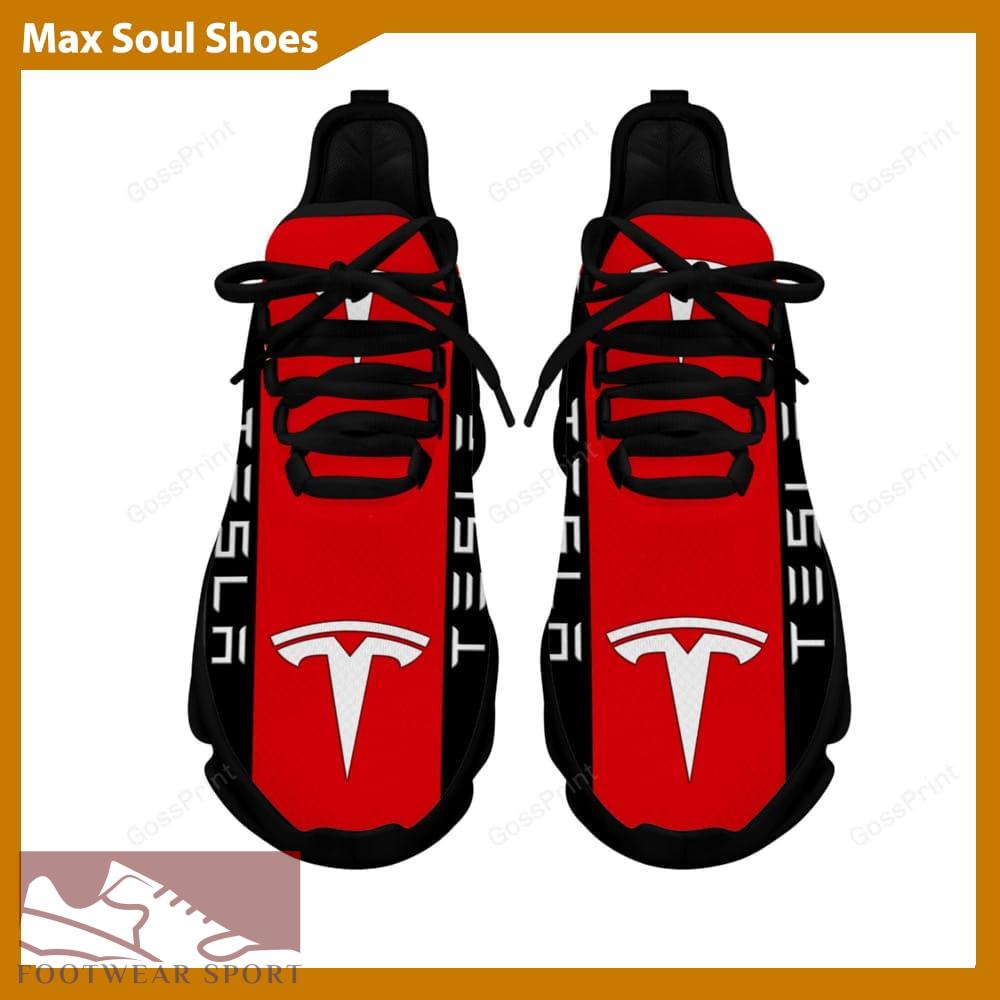 TESLA Racing Car Running Sneakers Imagery Max Soul Shoes For Men And Women - TESLA Chunky Sneakers White Black Max Soul Shoes For Men And Women Photo 3