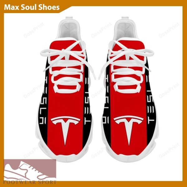 TESLA Racing Car Running Sneakers Imagery Max Soul Shoes For Men And Women - TESLA Chunky Sneakers White Black Max Soul Shoes For Men And Women Photo 4