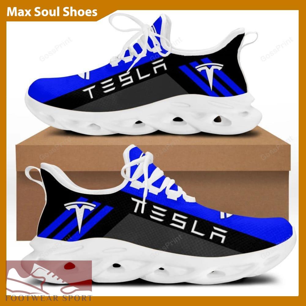 TESLA Racing Car Running Sneakers Imprint Max Soul Shoes For Men And Women - TESLA Chunky Sneakers White Black Max Soul Shoes For Men And Women Photo 2