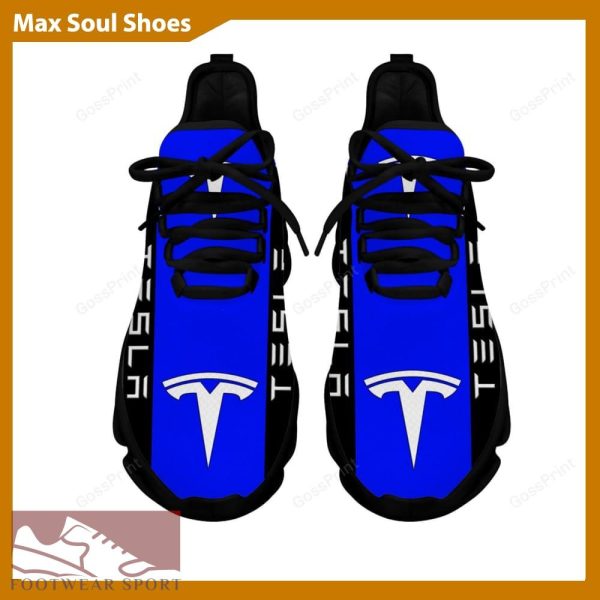 TESLA Racing Car Running Sneakers Imprint Max Soul Shoes For Men And Women - TESLA Chunky Sneakers White Black Max Soul Shoes For Men And Women Photo 3