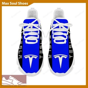 TESLA Racing Car Running Sneakers Imprint Max Soul Shoes For Men And Women - TESLA Chunky Sneakers White Black Max Soul Shoes For Men And Women Photo 4