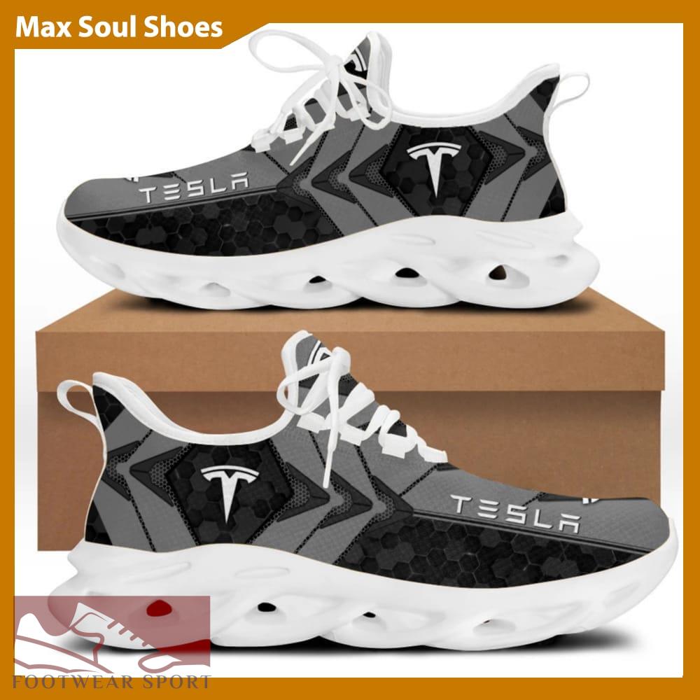 TESLA Racing Car Running Sneakers Symbolize Max Soul Shoes For Men And Women - TESLA Chunky Sneakers White Black Max Soul Shoes For Men And Women Photo 2