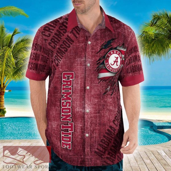 Alabama Crimson Tide American Flag Retro Printed Button Hawaiian Shirt For Men And Women Gift Summer Beach - Alabama Crimson Tide American Flag Retro Printed Button Shirt_7