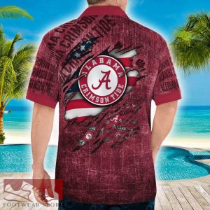 Alabama Crimson Tide American Flag Retro Printed Button Hawaiian Shirt For Men And Women Gift Summer Beach - Alabama Crimson Tide American Flag Retro Printed Button Shirt_8