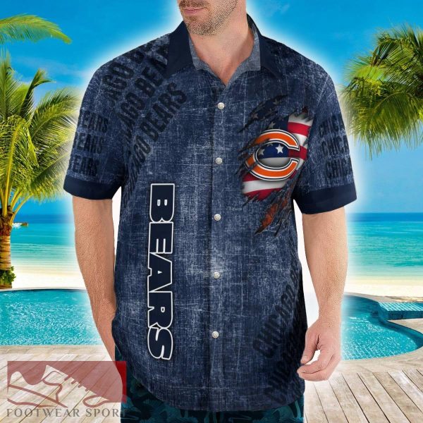 Chicago Bears American Flag Retro Printed Button Hawaiian Shirt For Men And Women Gift Summer Beach - Chicago Bears American Flag Retro Printed Button Shirt_7