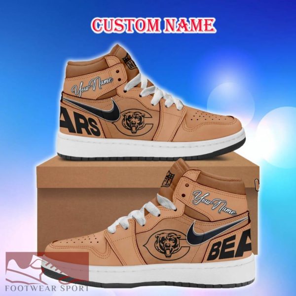 Chicago Bears Brown Air Jordan HighTop Shoes Ideas Custom Name Gift Fans Hightop Sneakers - Chicago Bears Brown Air Jordan HighTop Shoes Ideas Custom Name Gift Fans Hightop Sneakers