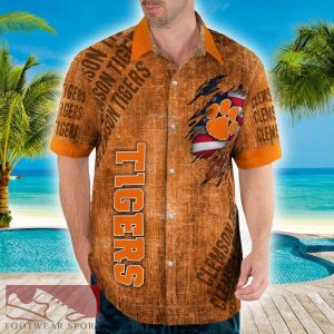 Clemson Tigers American Flag Retro Printed Button Hawaiian Shirt For Men And Women Gift Summer Beach - Clemson Tigers American Flag Retro Printed Button Shirt_7