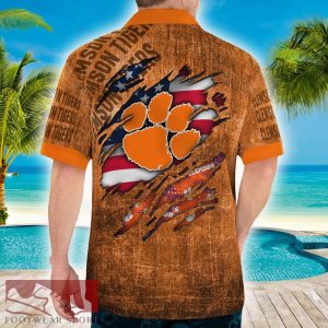 Clemson Tigers American Flag Retro Printed Button Hawaiian Shirt For Men And Women Gift Summer Beach - Clemson Tigers American Flag Retro Printed Button Shirt_8