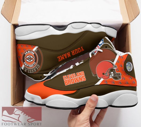 Cleveland Browns Custom Name Air Jordan 13 Sports Shoes For Fans Gift Men And Women - Cleveland Browns Custom Name Air Jordan 13 Sports Shoes_2