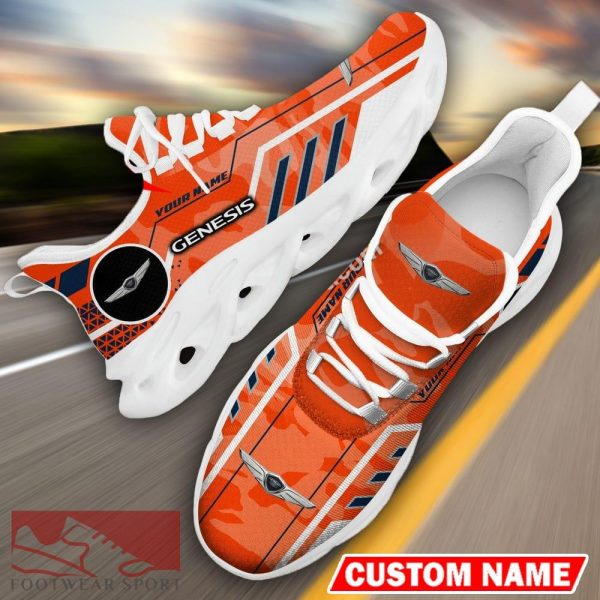 Custom Name Genesis Logo Camo Orange Max Soul Sneakers Racing Car And Motorcycle Chunky Sneakers - Genesis Logo Racing Car Tractor Farmer Max Soul Shoes Personalized Photo 19