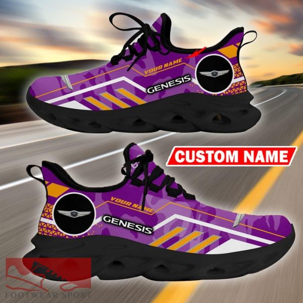 Custom Name Genesis Logo Camo Purple Max Soul Sneakers Racing Car And Motorcycle Chunky Sneakers - Genesis Logo Racing Car Tractor Farmer Max Soul Shoes Personalized Photo 6