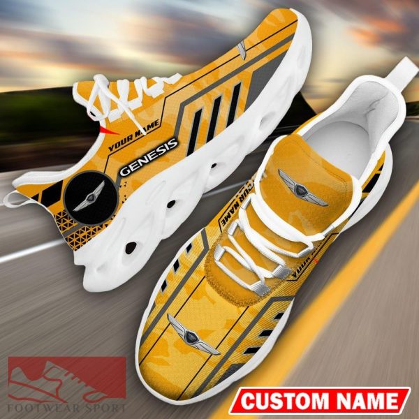 Custom Name Genesis Logo Camo Yellow Max Soul Sneakers Racing Car And Motorcycle Chunky Sneakers - Genesis Logo Racing Car Tractor Farmer Max Soul Shoes Personalized Photo 12