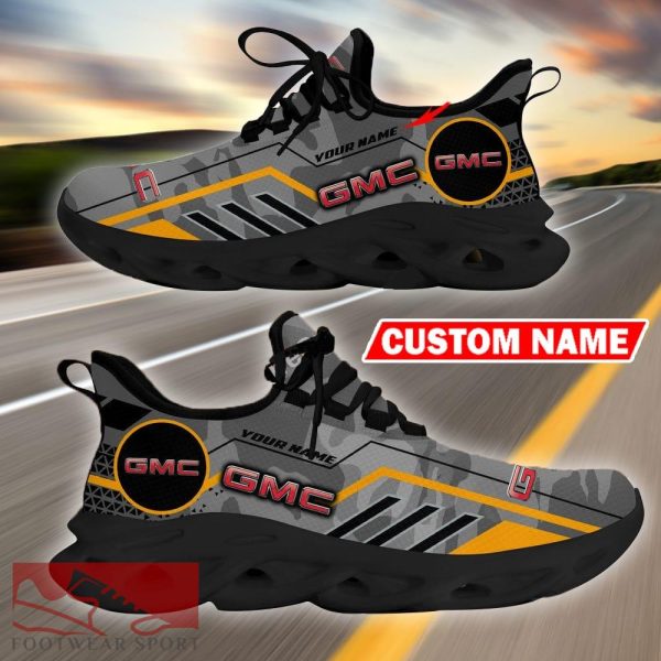 Custom Name GMC Logo Camo Grey Max Soul Sneakers Racing Car And Motorcycle Chunky Sneakers - GMC Logo Racing Car Tractor Farmer Max Soul Shoes Personalized Photo 3