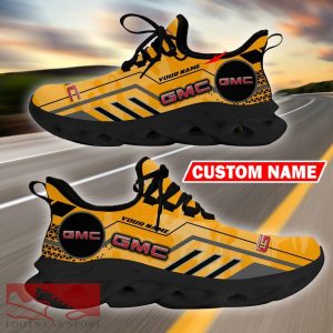 Custom Name GMC Logo Camo Yellow Max Soul Sneakers Racing Car And Motorcycle Chunky Sneakers - GMC Logo Racing Car Tractor Farmer Max Soul Shoes Personalized Photo 2