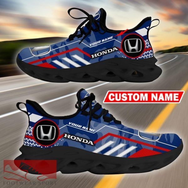 Custom Name Honda Logo Camo Blue Max Soul Sneakers Racing Car And Motorcycle Chunky Sneakers - Honda Logo Racing Car Tractor Farmer Max Soul Shoes Personalized Photo 8