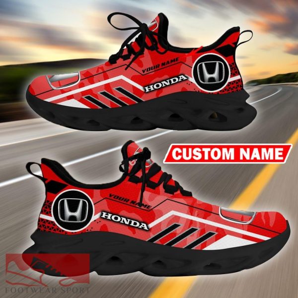 Custom Name Honda Logo Camo Red Max Soul Sneakers Racing Car And Motorcycle Chunky Sneakers - Honda Logo Racing Car Tractor Farmer Max Soul Shoes Personalized Photo 4