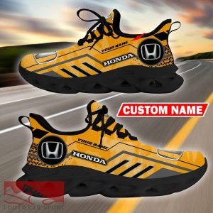 Custom Name Honda Logo Camo Yellow Max Soul Sneakers Racing Car And Motorcycle Chunky Sneakers - Honda Logo Racing Car Tractor Farmer Max Soul Shoes Personalized Photo 2