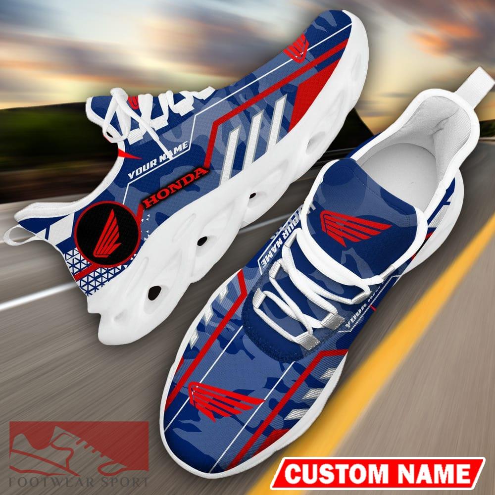 Custom Name Honda Motorcycle Logo Camo Blue Max Soul Sneakers Racing Car And Motorcycle Chunky Sneakers - Honda Motorcycle Logo Racing Car Tractor Farmer Max Soul Shoes Personalized Photo 18