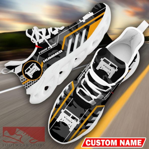 Custom Name Hummer Logo Camo Black Max Soul Sneakers Racing Car And Motorcycle Chunky Sneakers - Hummer Logo Racing Car Tractor Farmer Max Soul Shoes Personalized Photo 11