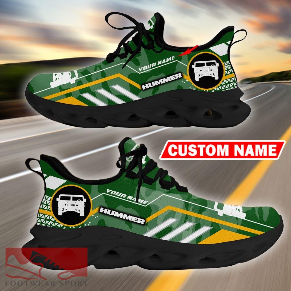 Custom Name Hummer Logo Camo Green Max Soul Sneakers Racing Car And Motorcycle Chunky Sneakers - Hummer Logo Racing Car Tractor Farmer Max Soul Shoes Personalized Photo 7