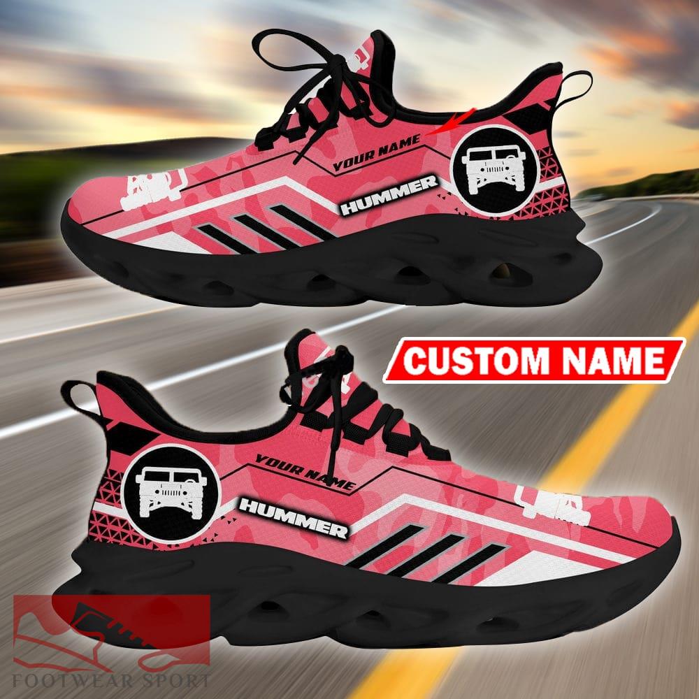 Custom Name Hummer Logo Camo Pink Max Soul Sneakers Racing Car And Motorcycle Chunky Sneakers - Hummer Logo Racing Car Tractor Farmer Max Soul Shoes Personalized Photo 5