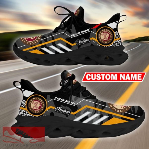 Custom Name Indian Motorcycles Logo Camo Black Max Soul Sneakers Racing Car And Motorcycle Chunky Sneakers - Indian Motorcycles Logo Racing Car Tractor Farmer Max Soul Shoes Personalized Photo 1