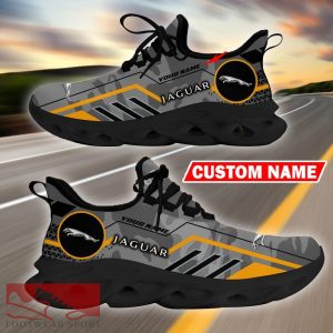 Custom Name Jaguar Logo Camo Grey Max Soul Sneakers Racing Car And Motorcycle Chunky Sneakers - Jaguar Logo Racing Car Tractor Farmer Max Soul Shoes Personalized Photo 3