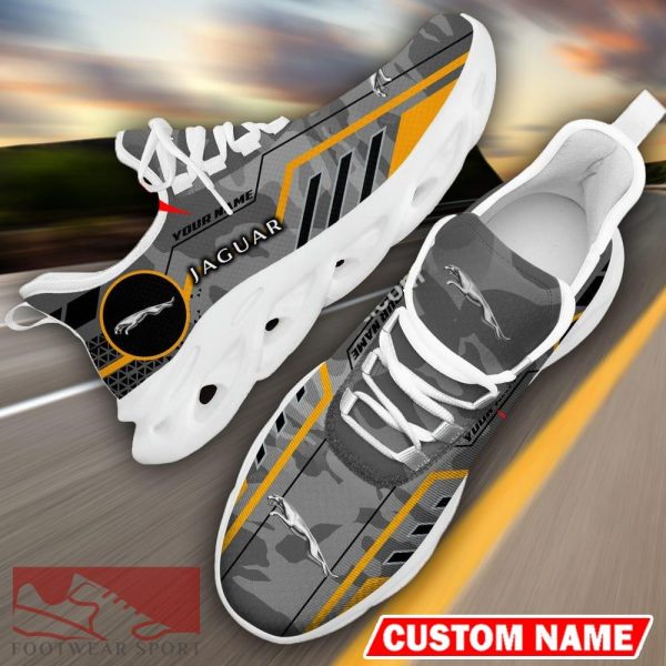 Custom Name Jaguar Logo Camo Grey Max Soul Sneakers Racing Car And Motorcycle Chunky Sneakers - Jaguar Logo Racing Car Tractor Farmer Max Soul Shoes Personalized Photo 13