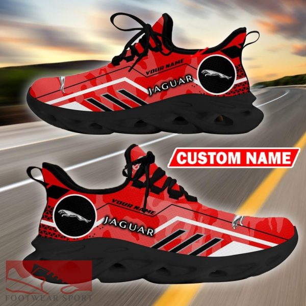 Custom Name Jaguar Logo Camo Red Max Soul Sneakers Racing Car And Motorcycle Chunky Sneakers - Jaguar Logo Racing Car Tractor Farmer Max Soul Shoes Personalized Photo 4