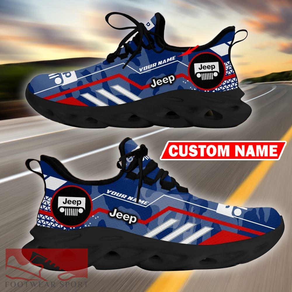 Custom Name Jeep Logo Camo Blue Max Soul Sneakers Racing Car And Motorcycle Chunky Sneakers - Jeep Logo Racing Car Tractor Farmer Max Soul Shoes Personalized Photo 8
