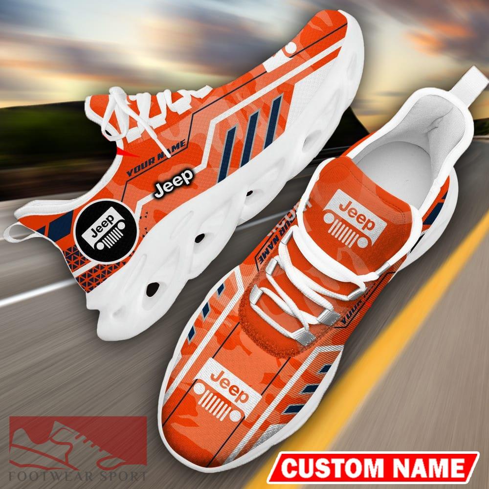 Custom Name Jeep Logo Camo Orange Max Soul Sneakers Racing Car And Motorcycle Chunky Sneakers - Jeep Logo Racing Car Tractor Farmer Max Soul Shoes Personalized Photo 19