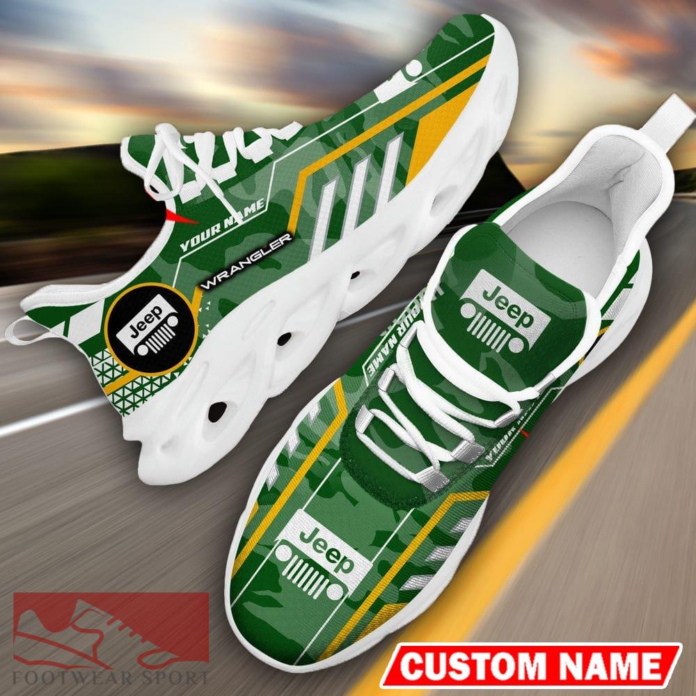 Custom Name Jeep Wrangler Logo Camo Green Max Soul Sneakers Racing Car And Motorcycle Chunky Sneakers - Jeep Wrangler Logo Racing Car Tractor Farmer Max Soul Shoes Personalized Photo 17