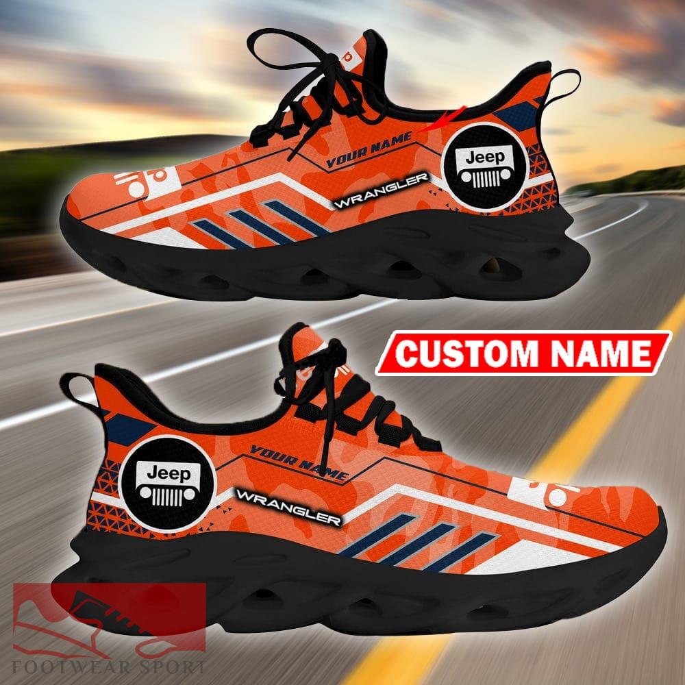 Custom Name Jeep Wrangler Logo Camo Orange Max Soul Sneakers Racing Car And Motorcycle Chunky Sneakers - Jeep Wrangler Logo Racing Car Tractor Farmer Max Soul Shoes Personalized Photo 9