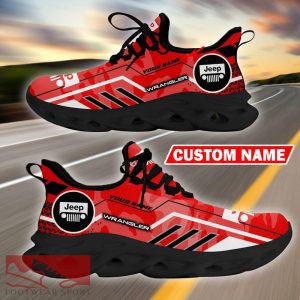 Custom Name Jeep Wrangler Logo Camo Red Max Soul Sneakers Racing Car And Motorcycle Chunky Sneakers - Jeep Wrangler Logo Racing Car Tractor Farmer Max Soul Shoes Personalized Photo 4