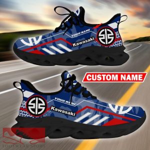 Custom Name Kawasaki Logo Camo Blue Max Soul Sneakers Racing Car And Motorcycle Chunky Sneakers - Kawasaki Logo Racing Car Tractor Farmer Max Soul Shoes Personalized Photo 8