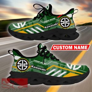 Custom Name Kawasaki Logo Camo Green Max Soul Sneakers Racing Car And Motorcycle Chunky Sneakers - Kawasaki Logo Racing Car Tractor Farmer Max Soul Shoes Personalized Photo 7